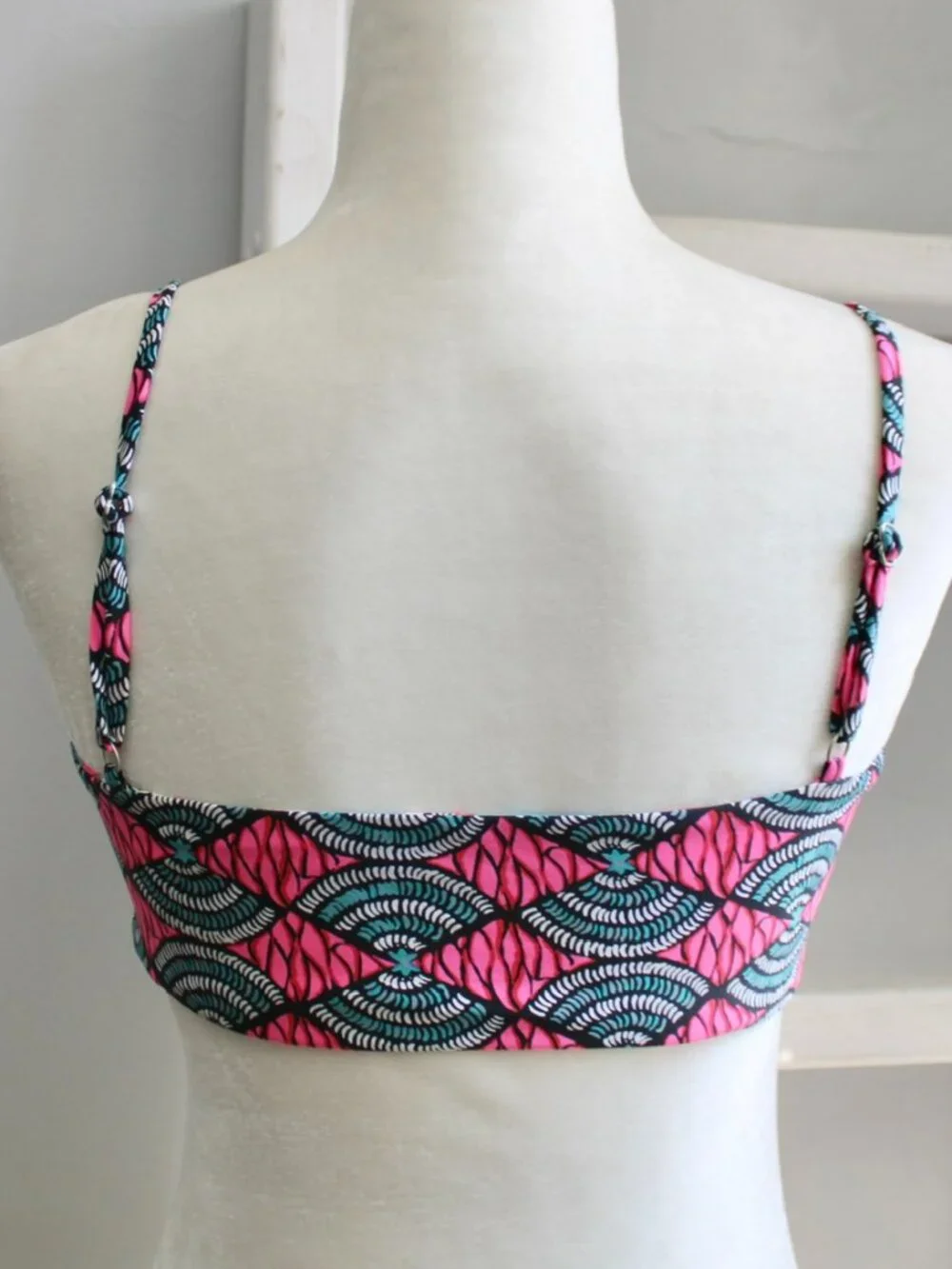 Billabong Floral Bandeau Bikini Top Reversible Colorful Size Small